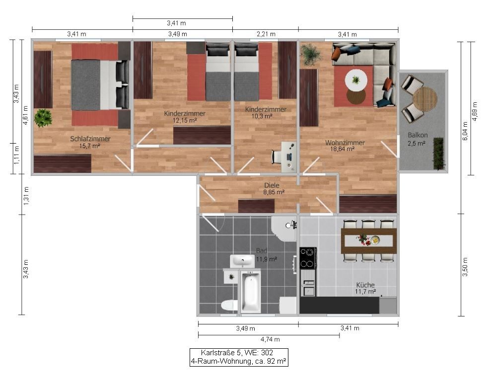 Faszinierend 4 Raum Wohnung Dessau Ebenbild