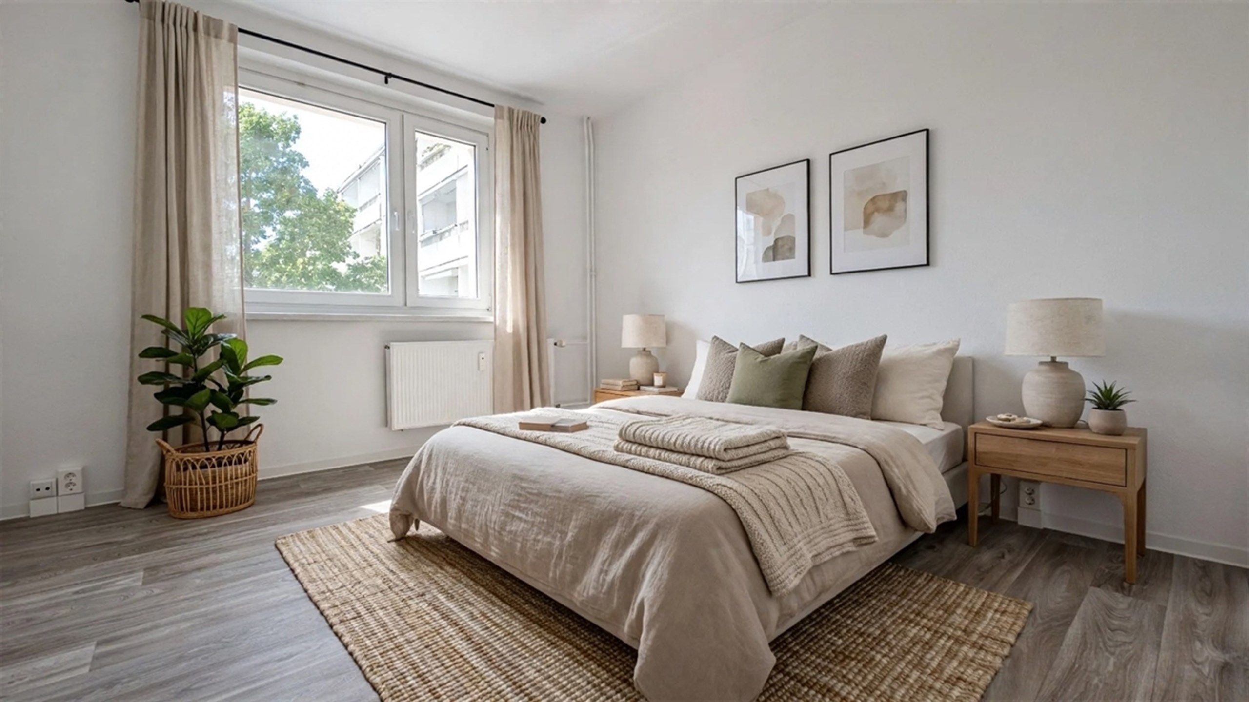 Schlafzimmer mit Einrichtungsbeispiel