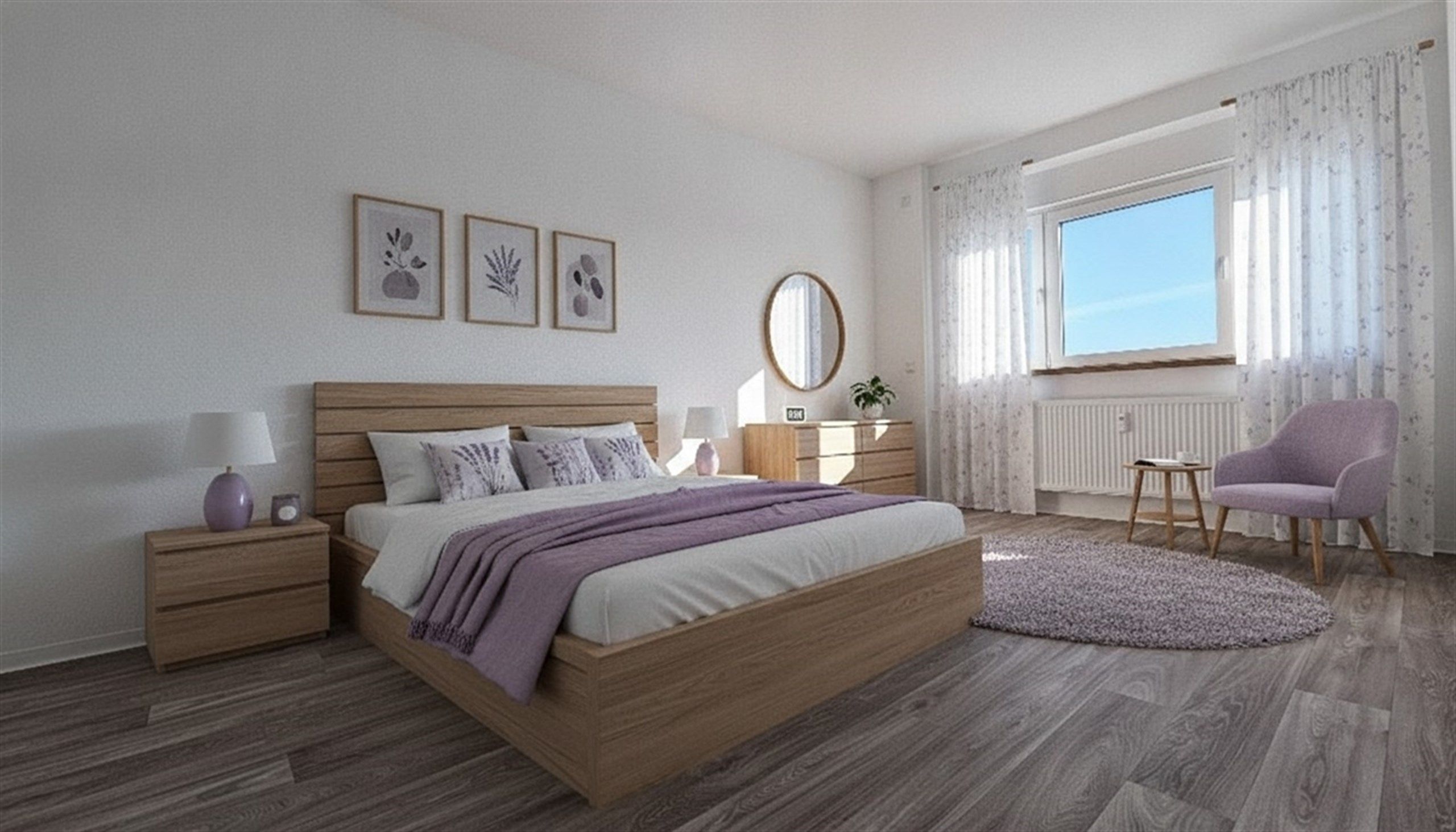 Schlafzimmer mit Einrichtungsbeispiel