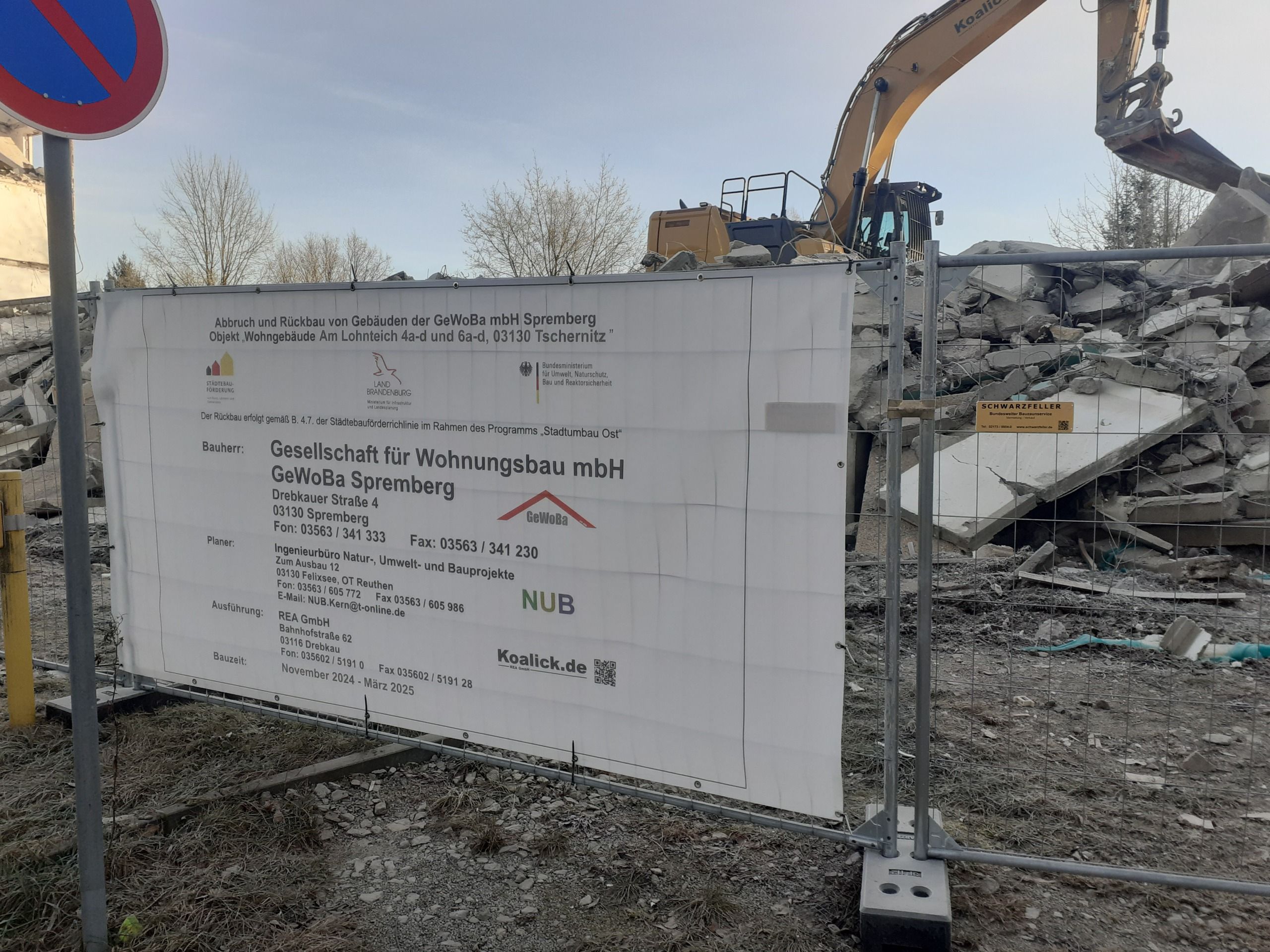 Tschernitz, Am Lohnteich 4a-d und 6a-d, Rückbau, Januar 2025 Bild Nr. 3